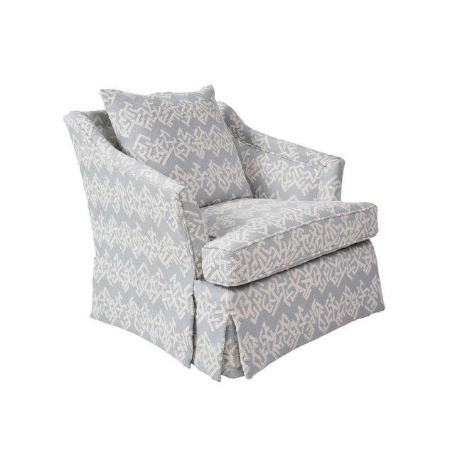 Pair of Custom Ferrick Mason Swivel Club Chairs For Sale - Image 10 of 11