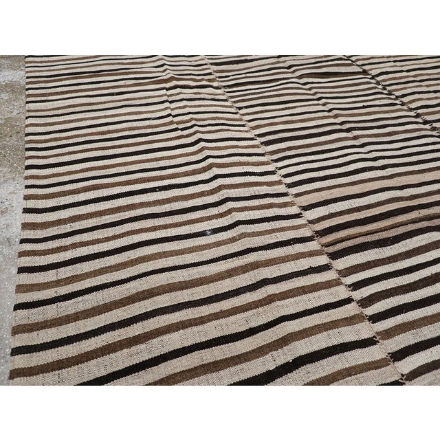 Rustic Galerie Shabab Collection Mid-20th Century Persian Flatweave Kilim Gallery Carpet For Sale - Image 3 of 8