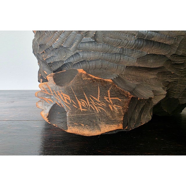 Large Vintage Indigenous Japanese Ainu Hokkaido Bear Figure Wood Carving For Sale - Image 18 of 18