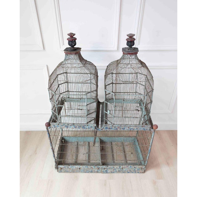 French French 19th Century Painted Architectural Birdcage For Sale - Image 3 of 8
