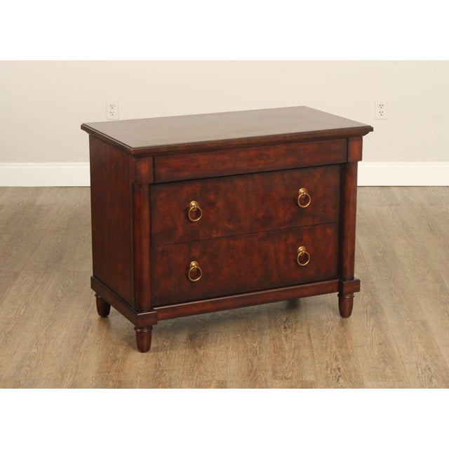 Quality Burlwood Veneer Chest with Three Dovetailed Drawers