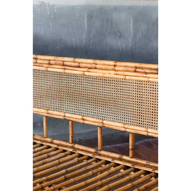 Double Bed with Bamboo and Vienna Straw Headboard, 1980s For Sale - Image 6 of 11