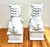 Chinoiserie 17” Tall Matt White Finish Ceramic Food Dog Pair For Sale - Image 4 of 10