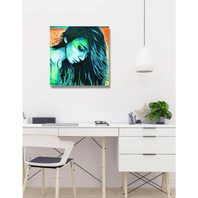 The introspective salvation mixed media, acrylic, spray paint, dry pastel, bold pastel, posca and marker on canvas - 40x40...