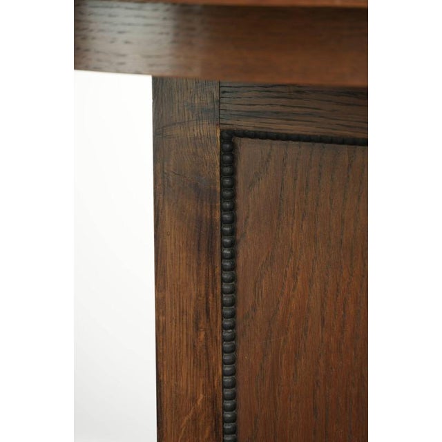 Dutch Oak Side Table/Center Table in Luxurious Amsterdam School Design with Exquisite Details For Sale - Image 10 of 13
