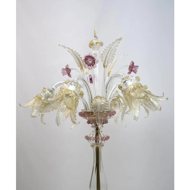Blown Murano Glass Ca'Rezzonico Floor Lamp with 6 Arms, Italy, 1950s For Sale - Image 9 of 16