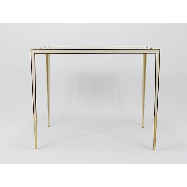 1970s Brass & White Mirror Tables from Vereinigte Werkstätten, Germany, 1970s For Sale - Image 5 of 18