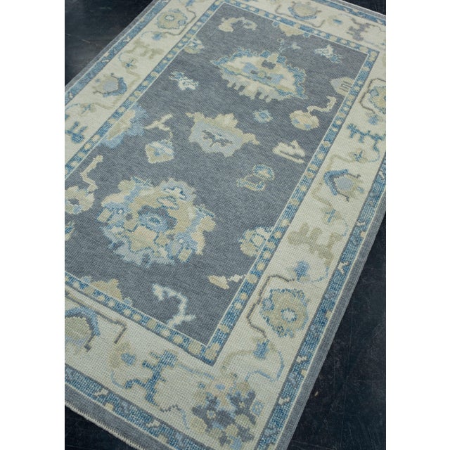 Turkish Turkish Oushak Rug 3'10" x 6'1" #17012 For Sale - Image 3 of 8