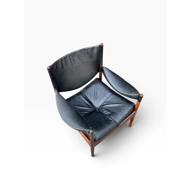 Kristian Vedel Modus Lounge Chair for Søren Willadsen | Rosewood & Black Leather | Denmark 1960s For Sale - Image 9 of 18