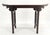 Baker Solid Walnut Pierced Carved Legs Rolled Edge Asian Console Sofa Table MINT For Sale - Image 10 of 15