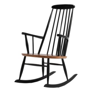 Roland Rainer Tall Rocking Chair Hagafors Stolfabrik Mid Century Modern Austria 1950s Scandinavian For Sale