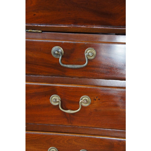 Antique Late 18th Century George III Mahogany Bureau Secretary Desk & Bookcase For Sale - Image 14 of 18