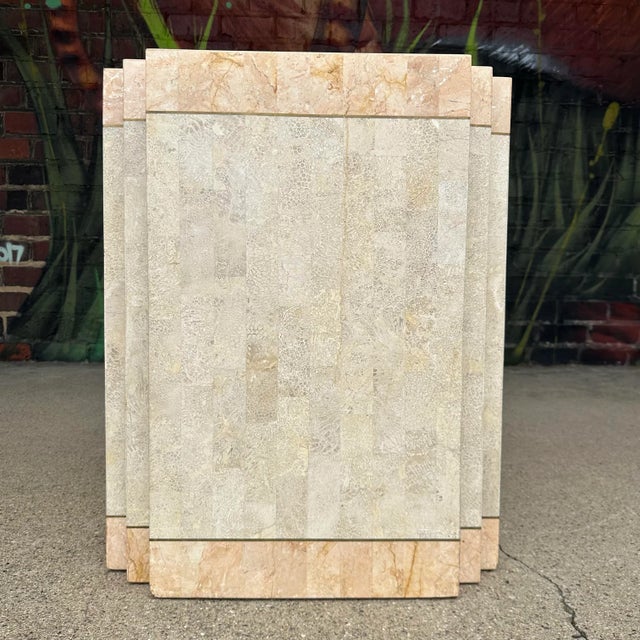 Mid-Century Modern Maitland-Smith Tessellated Marble Stone Pedestal For Sale - Image 3 of 12