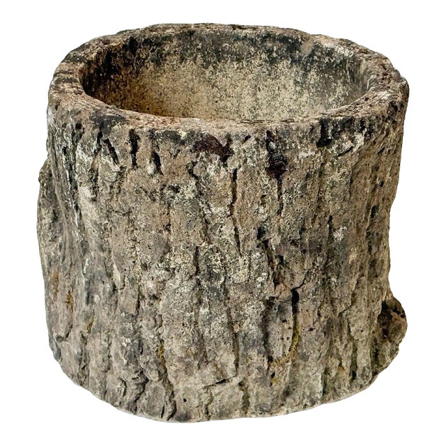 Faux Bois Planter Urn or Garden Pot in Shape of Tree Trunk (Two Available) For Sale