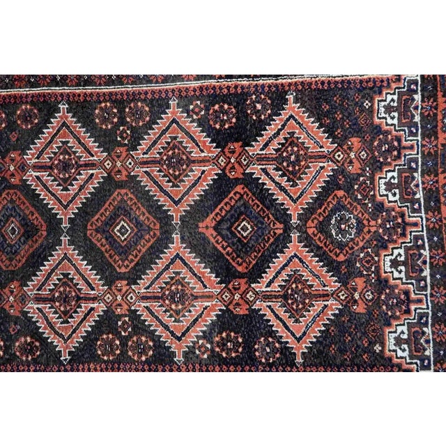 1920s Handmade Antique Afghan Baluch Rug 2.9' X 5.9' For Sale - Image 10 of 12