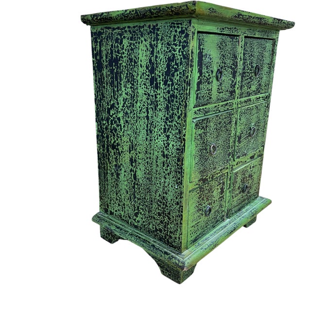 Farmhouse Vintage Handmade Tabletop Six Drawer Cabinet For Sale - Image 3 of 5