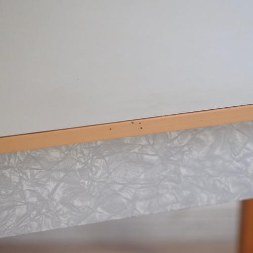 Blue Mid-Century PVC Kitchen Table or Desk with Drawer For Sale - Image 8 of 18