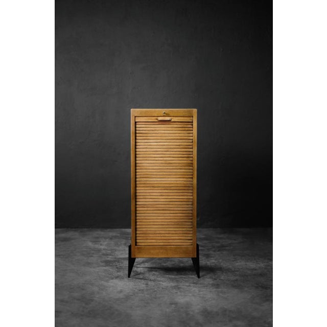 1950s Vintage Industrial Danish Brown Oak Cabinet with Multiple Drawers, 1950s For Sale - Image 5 of 18