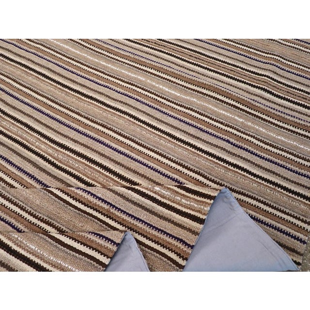 Textile Mid-20th Century Handmade Turkish Flatweave Kilim Room Size Carpet For Sale - Image 7 of 8