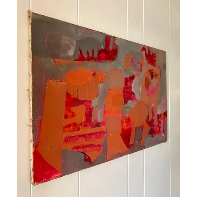 Introduce a touch of vibrant artistry to your collection with this Early 20th Century Vintage Abstract Mixed Media on...