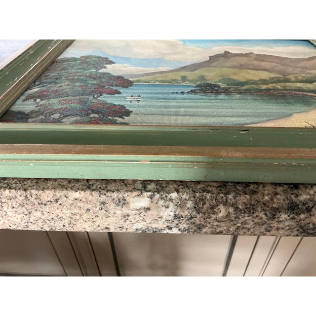 Wood Original Vintage Painting of New Zealand Mt. Manaia For Sale - Image 7 of 7