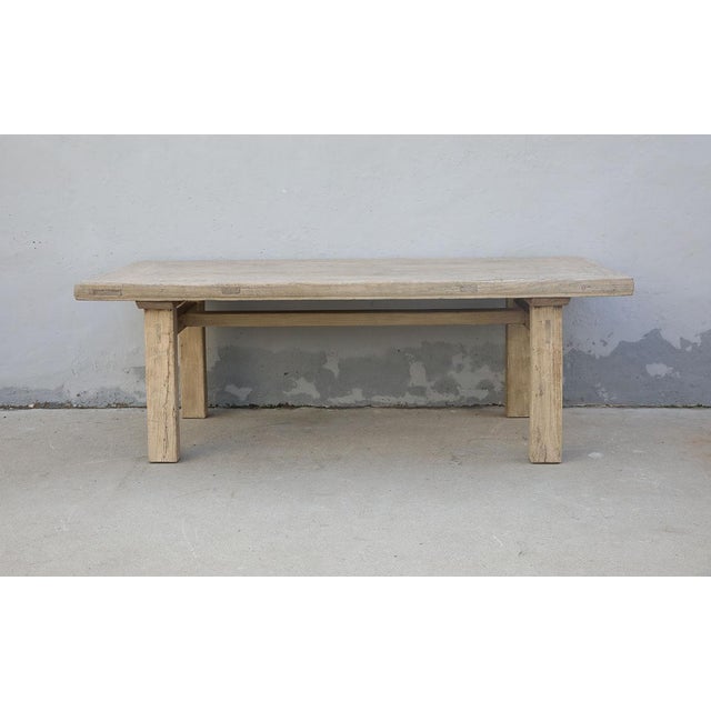 Farmhouse Vintage Bleached Elm Farmhouse Dining Table For Sale - Image 3 of 4