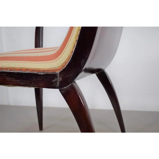Brown Set of Dining Chairs attributed to Guglielmo Ulrich, Italy, 1950s For Sale - Image 8 of 13