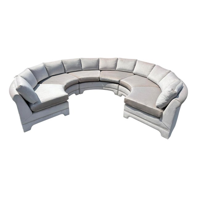 Vintage Thayer Coggin for Milo Baughman Semi-Circular 3-Piece Sectional Sofa For Sale
