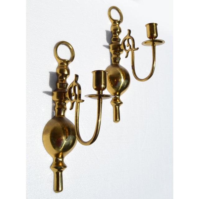 Maison Baguès Late 20th Century Mid-Century Modern Cast Brass Candle Holder Wall Sconces - A Pair For Sale - Image 4 of 17