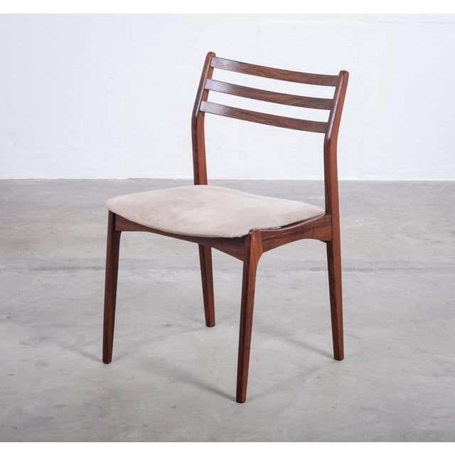Brown Rosewood Dining Chairs attributed to Vestervig Eriksen for Brdr. Tromborg, Denmark, 1960s, Set of 6 For Sale - Image 8 of 11