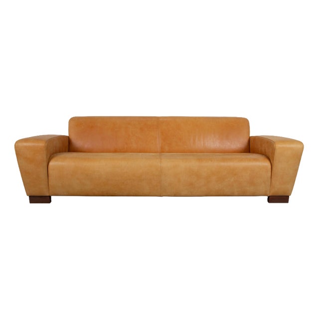 Cognac Leather 3-Seater Sofa from Machalke For Sale