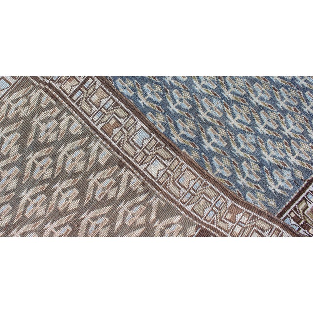 Gray Antique Persian Runner With in Steel Blue, Gray and Brown 2'5 X 12' For Sale - Image 8 of 8