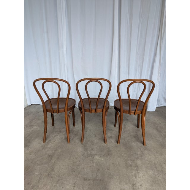 Vintage Carved Bentwood Farmhouse Dining Chairs, 1970s, Set of 3 For Sale - Image 4 of 18