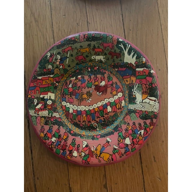 1990s 1990s Talavera Terra Cotta Mexican Folk Art Plates- Set of 10 For Sale - Image 5 of 12