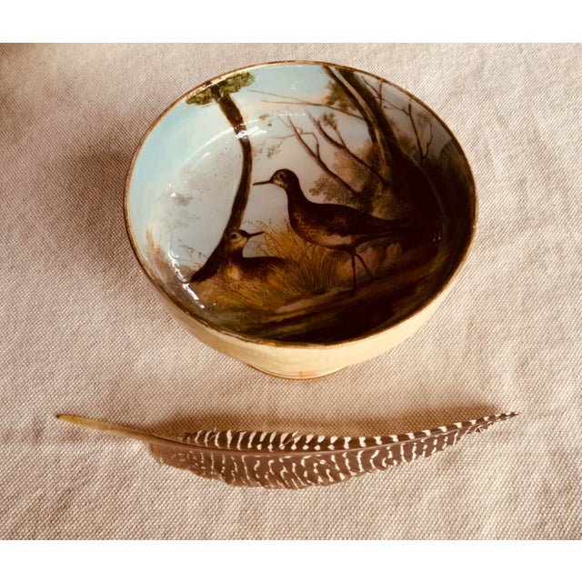 Blue Magnificent Tressemaines & Vogt Limoges Game Platter With Compote - Hand-Painted Forest Scene, 19th Century For Sale - Image 8 of 12