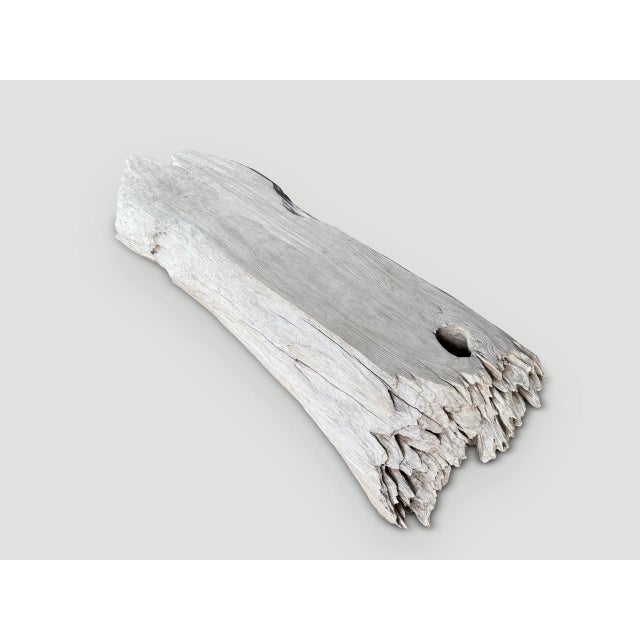 Contemporary Andrianna Shamaris Impressive Teak Wood Log Bench or Coffee Table For Sale - Image 3 of 5