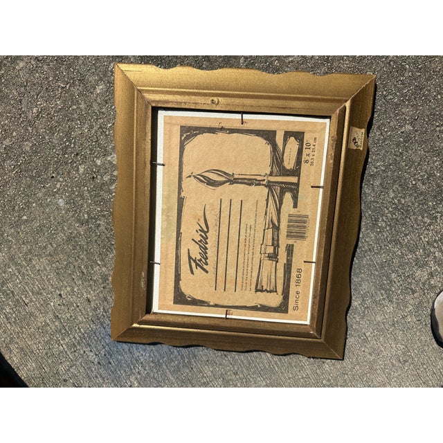Wood Small Signed Gold Framed Farmhouse and Foliage Landscape Painting on Canvas For Sale - Image 7 of 8