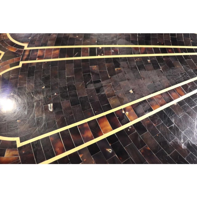 Black Mid 20th Century Large Inlay Stone Dining Table For Sale - Image 8 of 9