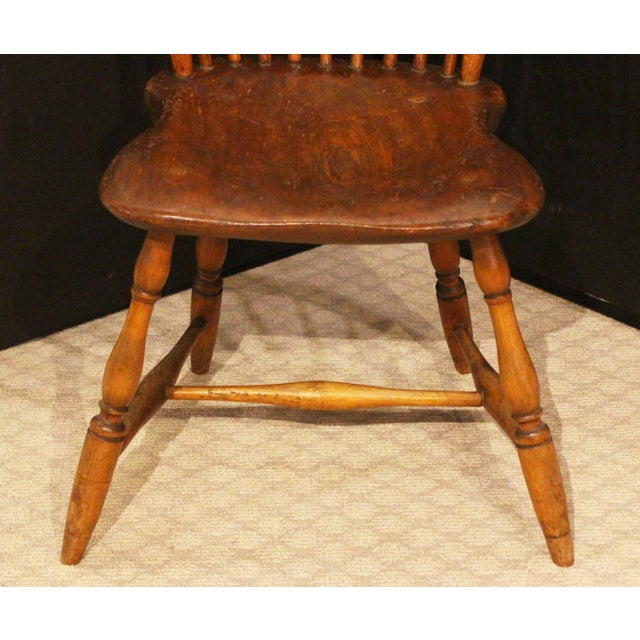 Brown Early 19th Century American Fan Back Windsor Side Chair For Sale - Image 8 of 10