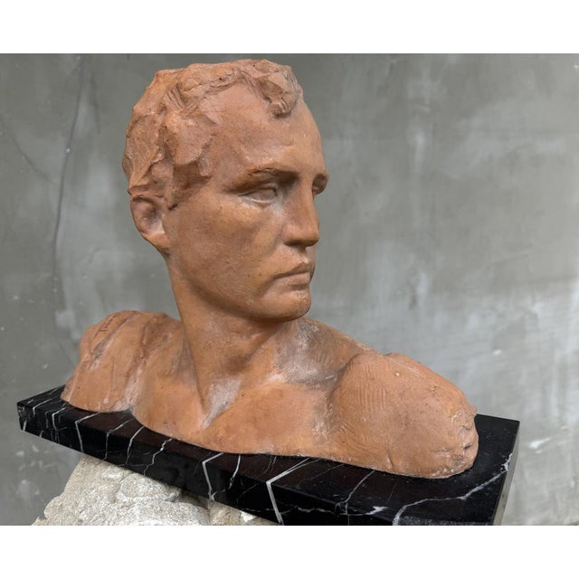 Art Deco Bust of Man from Victor Demanet, 1920s For Sale - Image 3 of 18