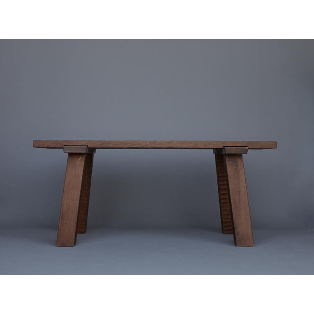 Brutalist French Peg Table in Oak, 1940s For Sale - Image 16 of 17