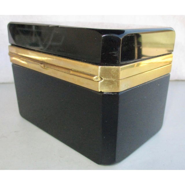 1900 Antique French Black Opaline Jewelry Casket For Sale - Image 4 of 8