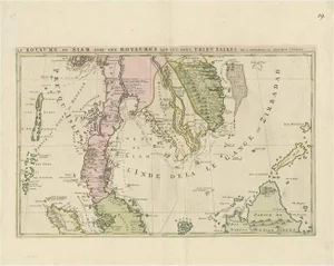 Antique Map of Southeast Asia by J. Ottens, 1710