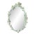 Vintage Carolina Mirror, Cream Oval Floral & Leaf Wall Mirror With Gold Highlights For Sale