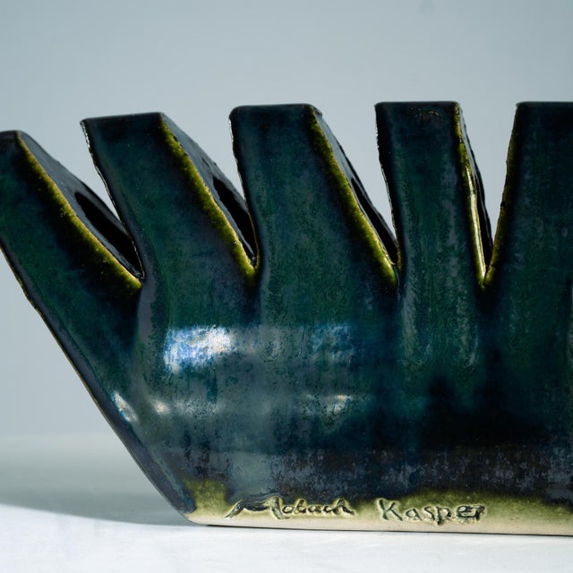 1990s Crown Sculptural Ceramic Vase by Kasper Mobach, Netherlands, 1990s For Sale - Image 5 of 7