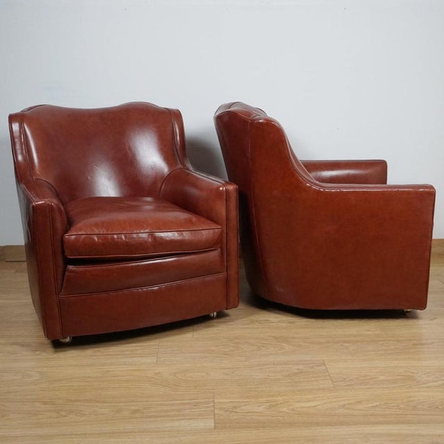 Brown Art Deco Lounge Chairs, 1930s, Set of 2 For Sale - Image 8 of 9
