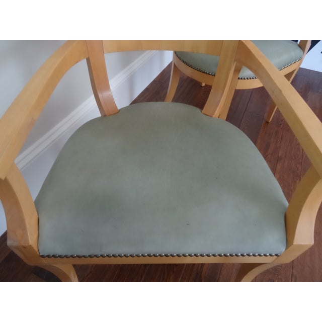 1970s Vintage Biedermeier Style Chairs With Leather Seats For Sale - Image 5 of 9