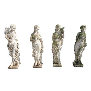 Large Vintage Four Seasons Garden Sculptures, 1930, Set of 4 For Sale
