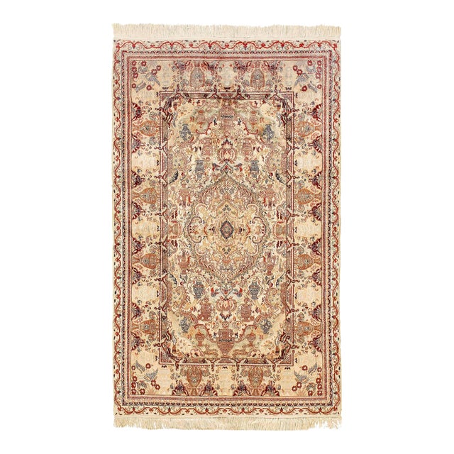 Pasargad DC Fine Hand-Knotted Kashmir Silk Rug For Sale