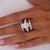 Ruby Red Gia 4.43 Carat Oval G/I1 Diamond & Cabochon Ruby Platinum Vintage Ring, Size 8 For Sale - Image 8 of 10
